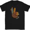 Leopard Turkey Hand Thanksgiving T-Shirt Funny Holiday Peace Humor Gift Tee