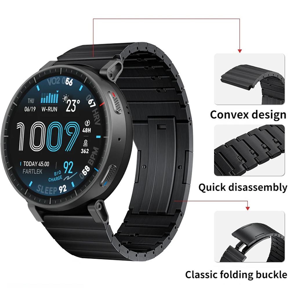 22-миллиметровый титановый ремешок для Amazfit Active Max/Balance 2/GTR 4, легкий браслет для Huawei Watch GT6/5 Pro 46 мм/CMF Watch 3 Pro