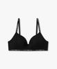 EMPORIO ARMANI UNDERWEAR Женский треугольный бюстгальтер с мягкими чашечками и металлическим логотипом_Черный 0826181509