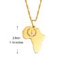 Anniyo African American Heritage Flag Pendant Necklaces for Women Girls Jewelry Africa Maps  #256221