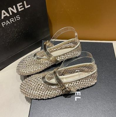 Модные женские сандалии Роскошные хрустальные стразы Сетчатые балетки Женские дизайнерские туфли-мэри джейн с заклепками Женские сандалии больших размеров