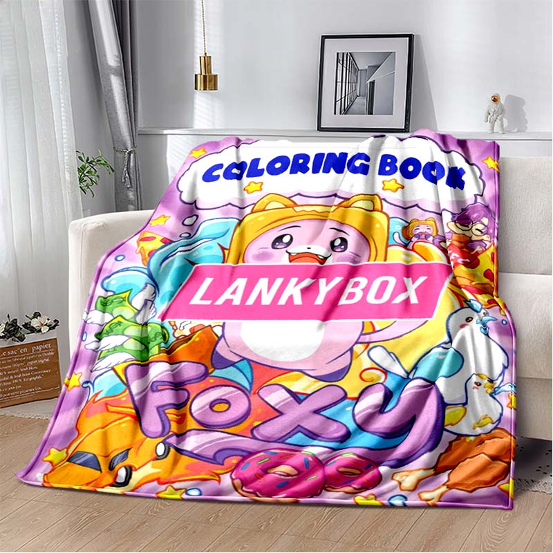 Мягкое плюшевое одеяло Happy Rocky, Foxy и Boxy Lankybox, фланелевое одеяло для гостиной, спальни, кровати, дивана, пикника