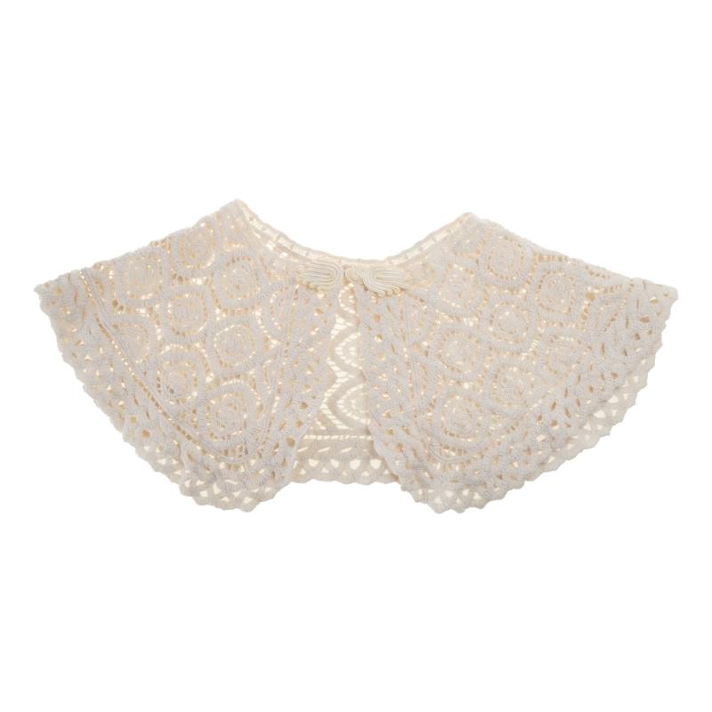 White False Collar Detachable Fake Collar Lace Hollow Out Trim Embroidery Neckline Removable Adults Kids Clothes Accessories