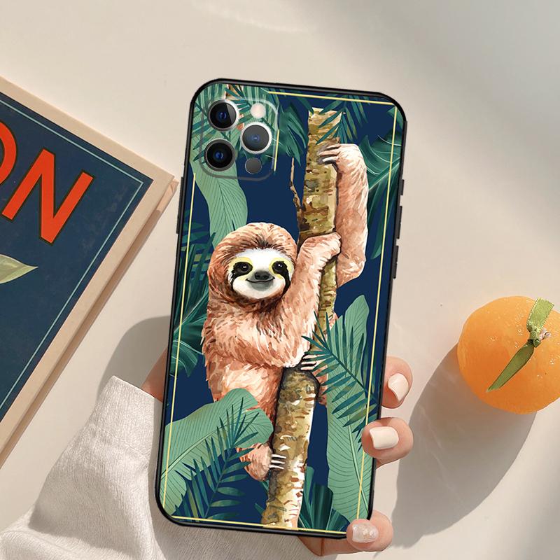 Чехол-футляр Ленивец Для iPhone 16 Pro Max 14 11 12 13 15 Pro Max Mini XR 16e 15 16 Plus Чехол для телефона