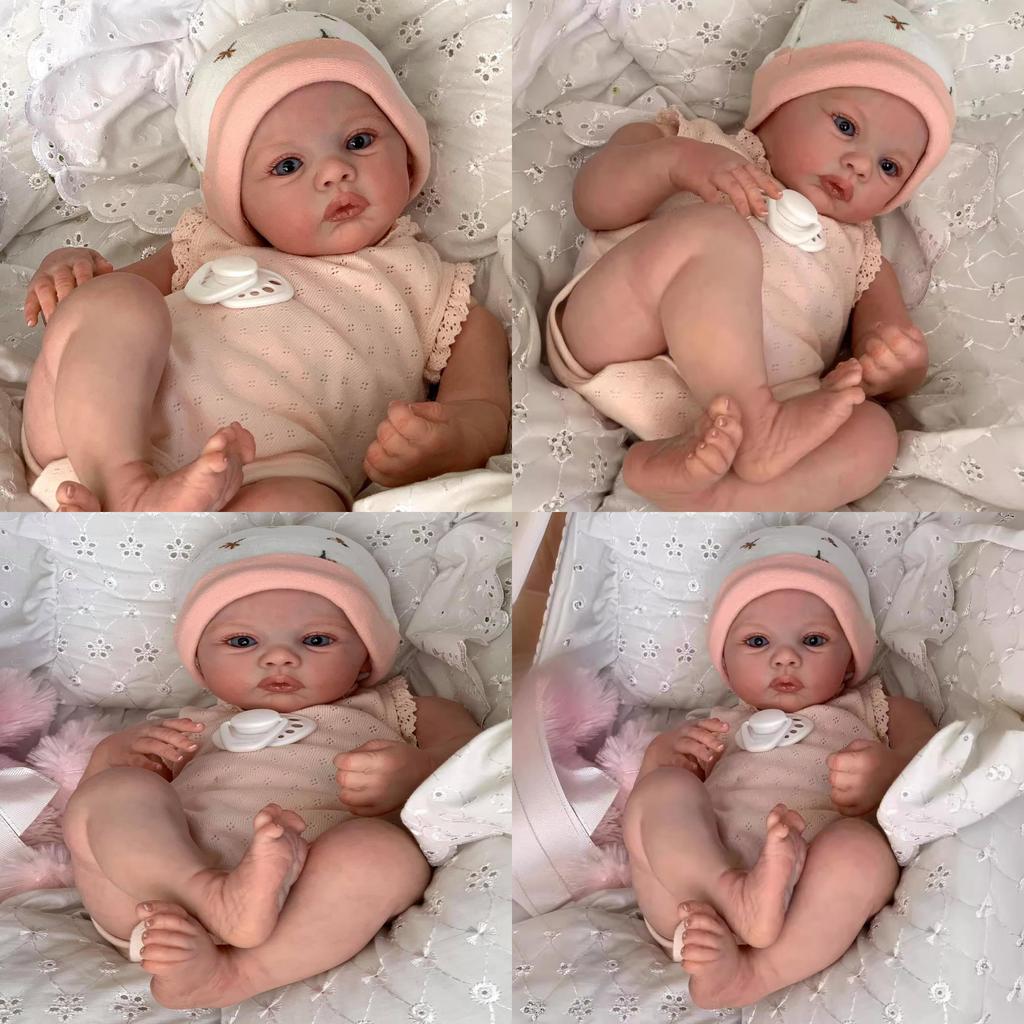 Силиконовая кукла 48 см Реалистичная ручная работа 3D кожа со шляпой и одеждой украшение для коллекционеров и дарителей