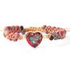 Handmade Imperial Jasper Heart Beaded Bracelet Double Layer Woven Adjustable Sea Sediment Stone Boho Yoga Healing Unisex JOYE