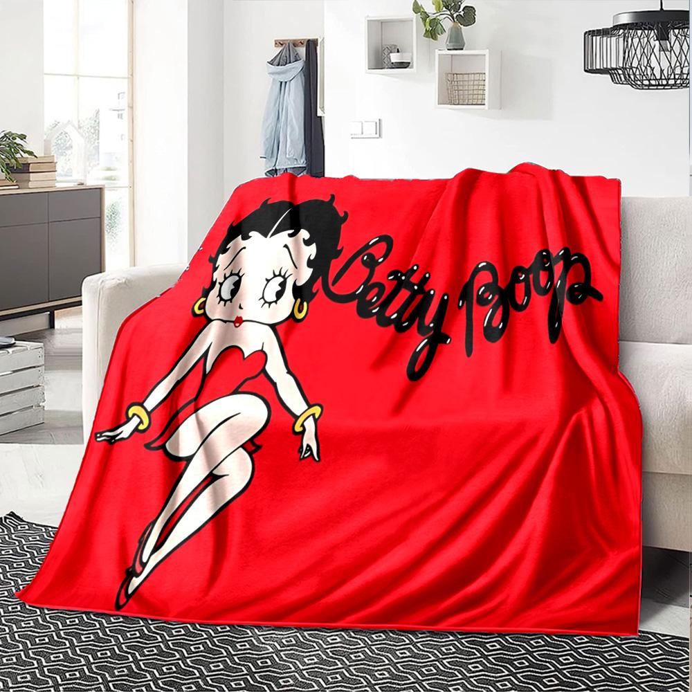 1pc Betty Boop Adventures Flannel Blanket,Ultra Soft Warm Plush Throw for Home Bedroom Bed Sofa Cover Camping Picnic gift Y72429