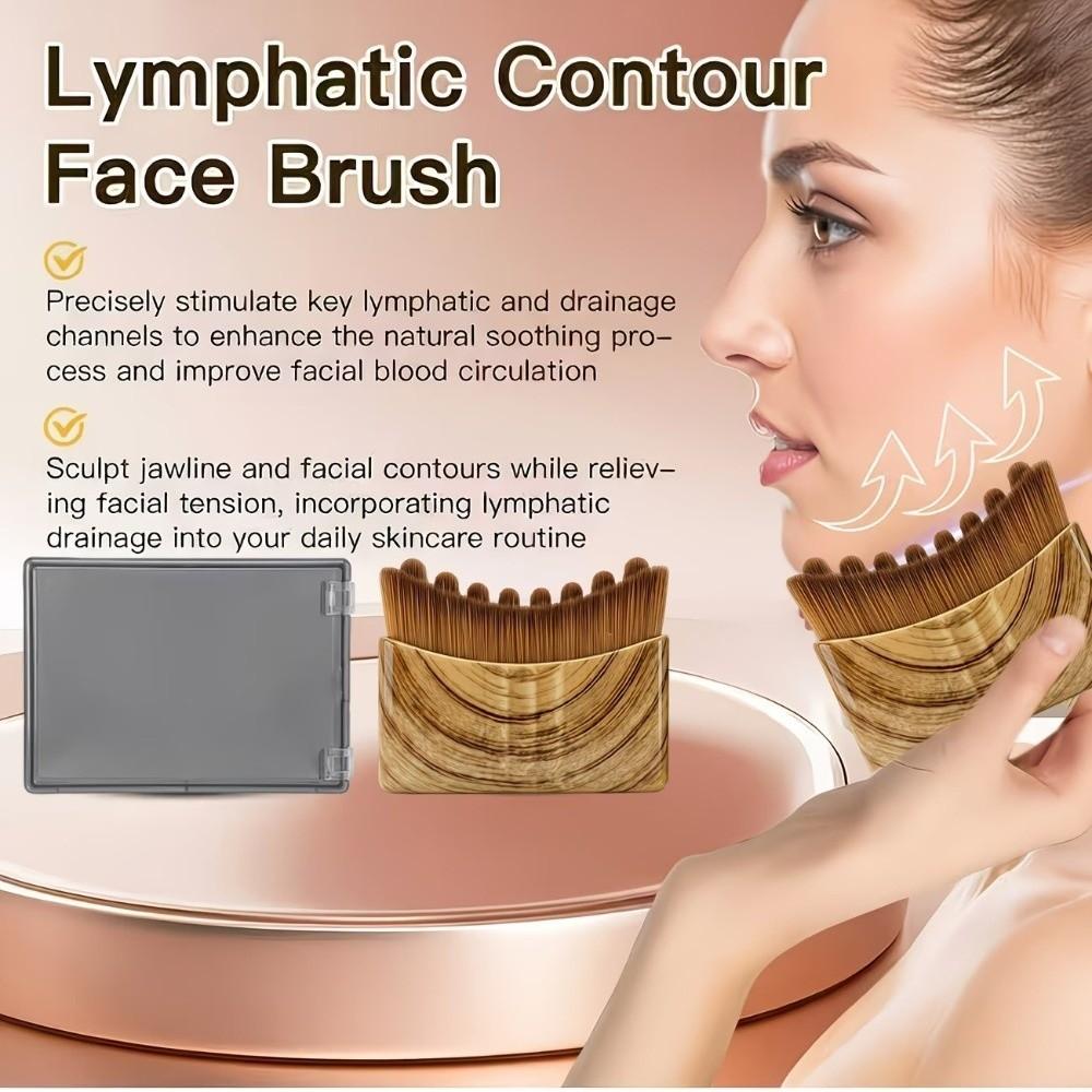 With Storage Box Lymphatic Contour Face Brush Square Shape Contour Face Brush Skincare Treatment