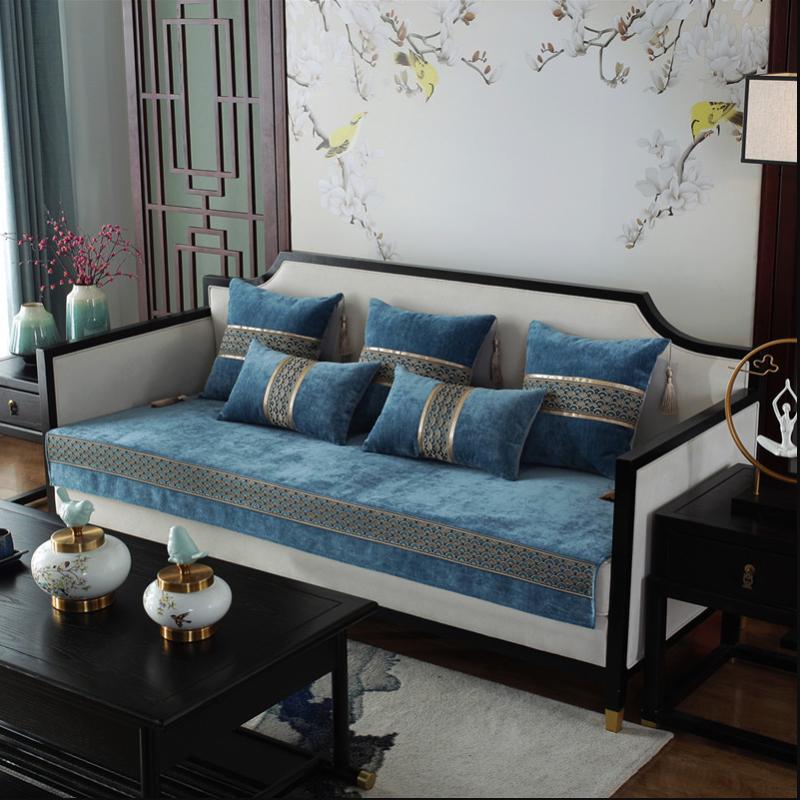Подушки для дивана в китайском стиле, угловой нескользящий диван, спинка, подлокотник, чехол для сиденья, классическая линия, украшение, кресло, подушка