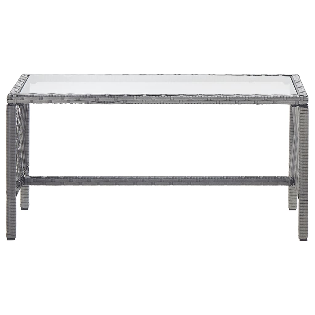 vidaXL 4-tlg. Garten-Lounge-Set mit Auflage Poly Rattan Anthrazit