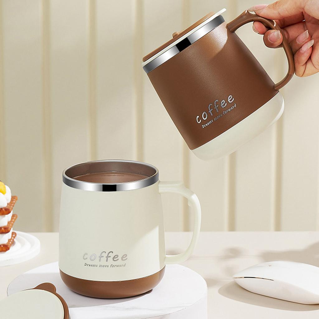 480ml 304 Stainless Steel Double-layer Insulated Coffee Cup Durable Sealed Water Cup Large Capacity Milk Coffee Mug Drinkware