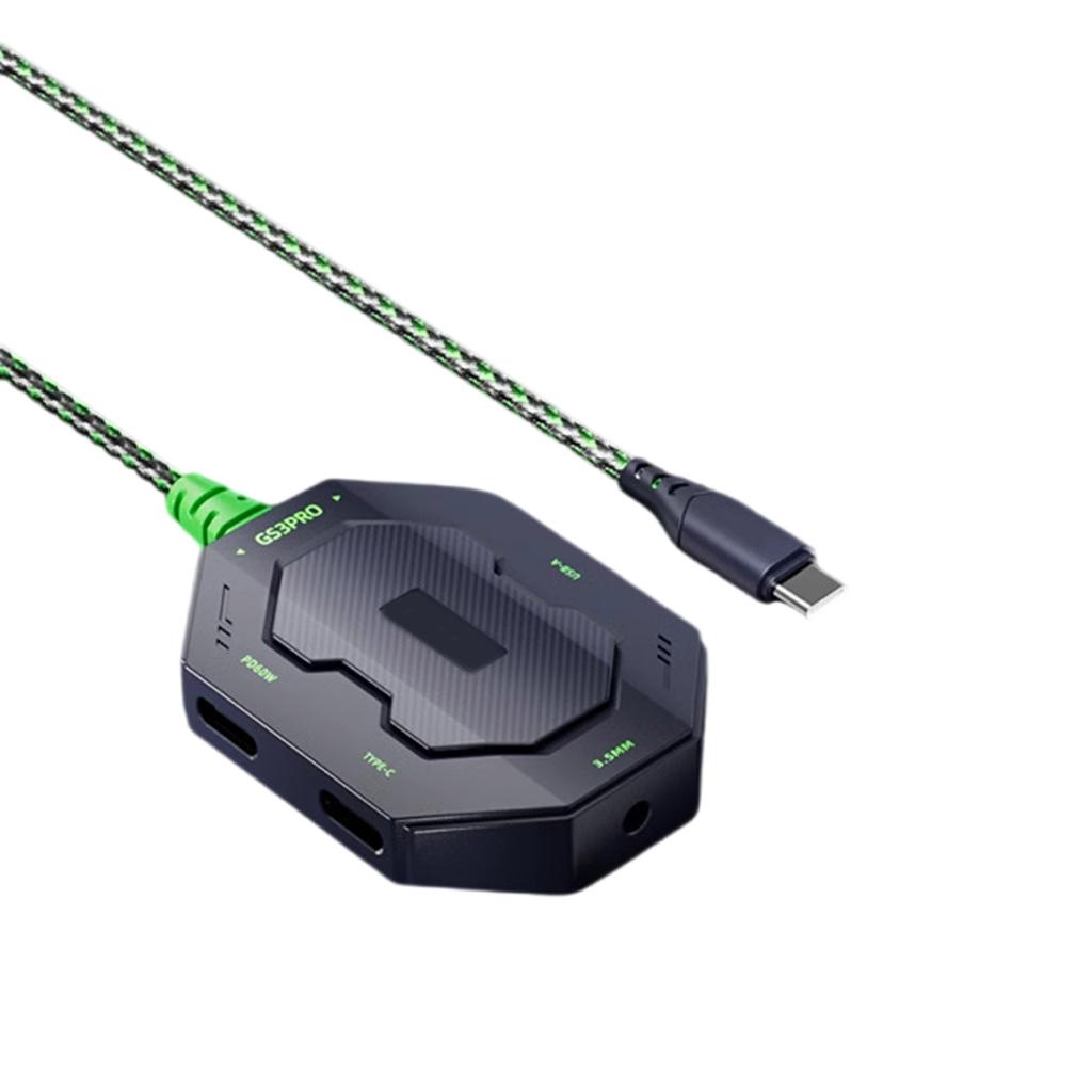 Конвертер для наушников с несколькими портами для наушников GS3pro USB Type-C 3,5 мм Удлинительный шнур 70 см Высокая совместимость