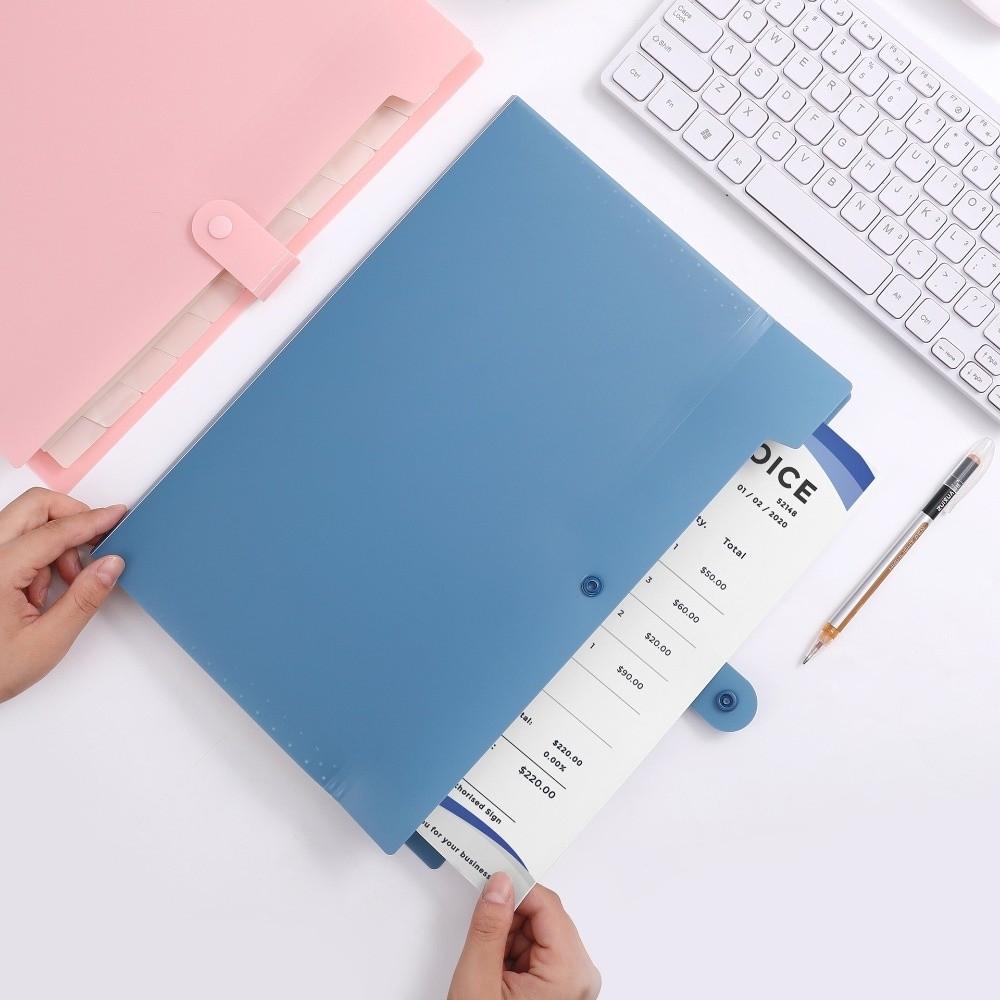 Macaron Color Expandable Folder 8/12 Pockets Classification File Folder Document Storage