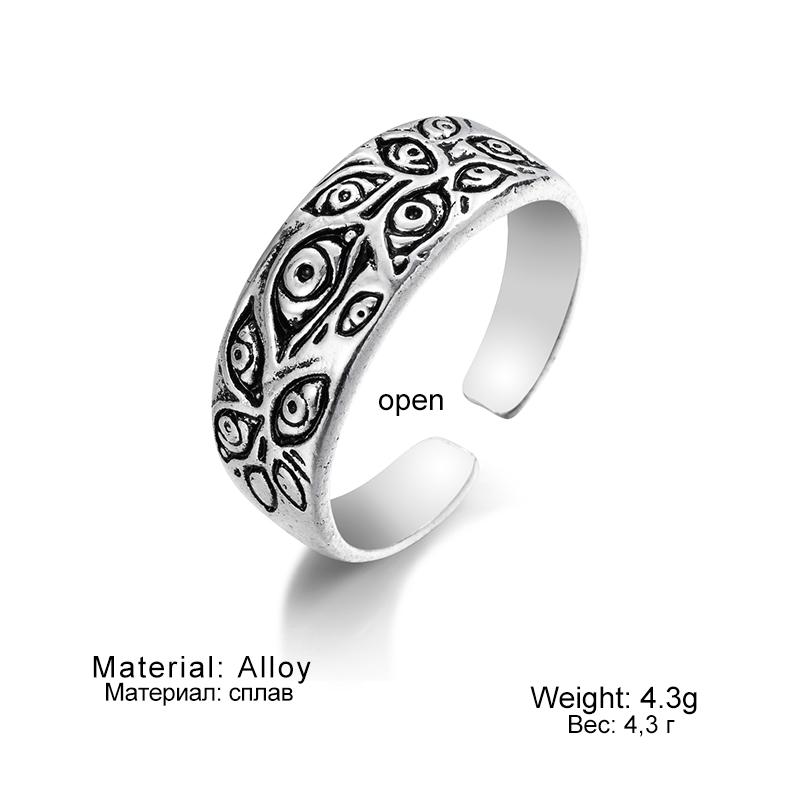 Vintage Punk Carved Eyes Mens Ring Finger Jewelry Hip Hop Rock Culture Ring Unisex Women Male Party Metal Rings Accessories