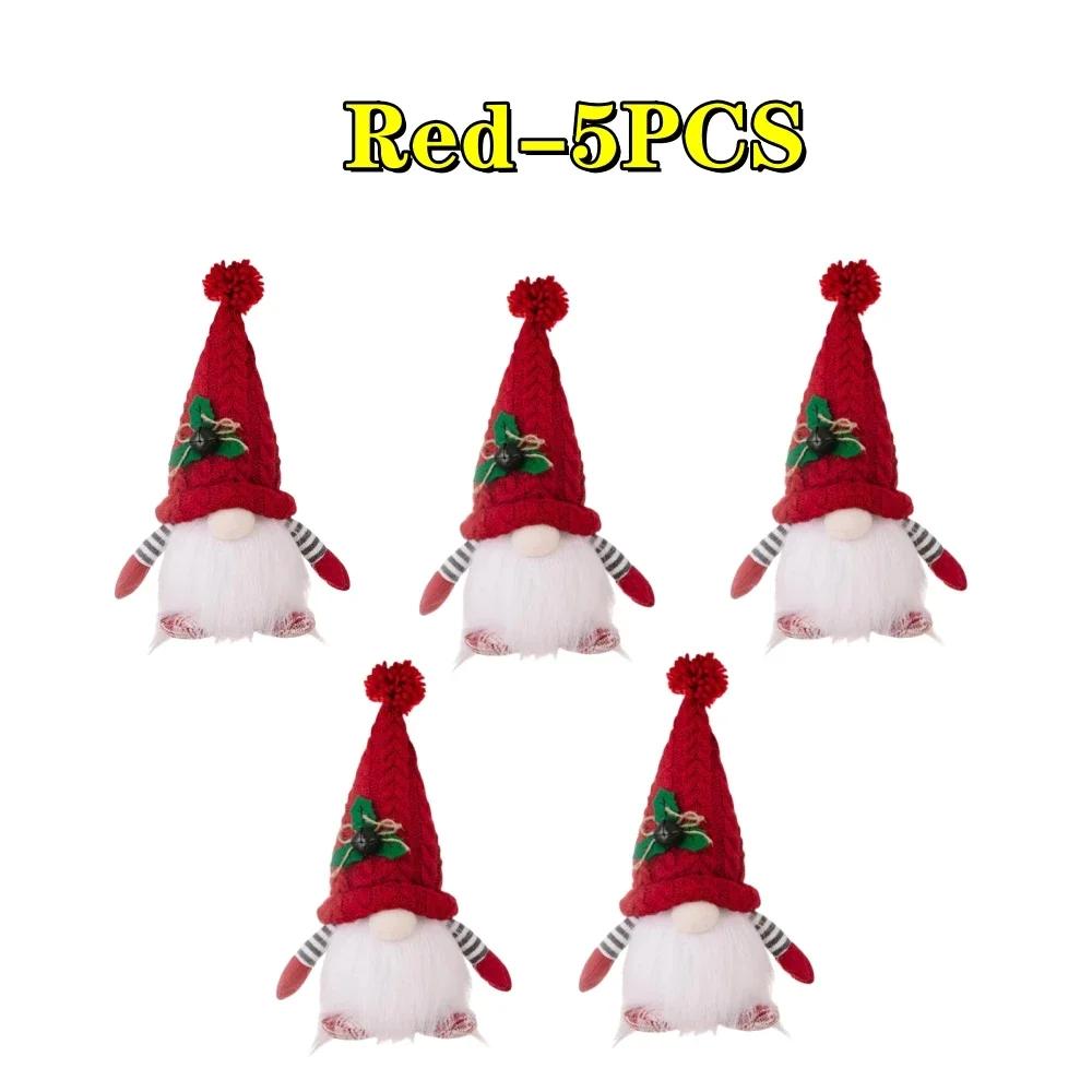Рождественская кукла Эльф Гном со светодиодной подсветкой Рождественские украшения Рождественский светящийся гном Вязаная шапка Светящаяся кукла Рудольф Подарки на Новый год