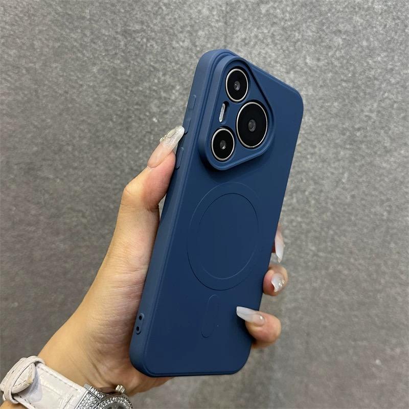Мягкий силиконовый чехол с магнитом для Huawei Pura 80 70 Ultra P60 P50 Mate 70 60 Pro Plus Для Magsafe Ударопрочный матовый чехол