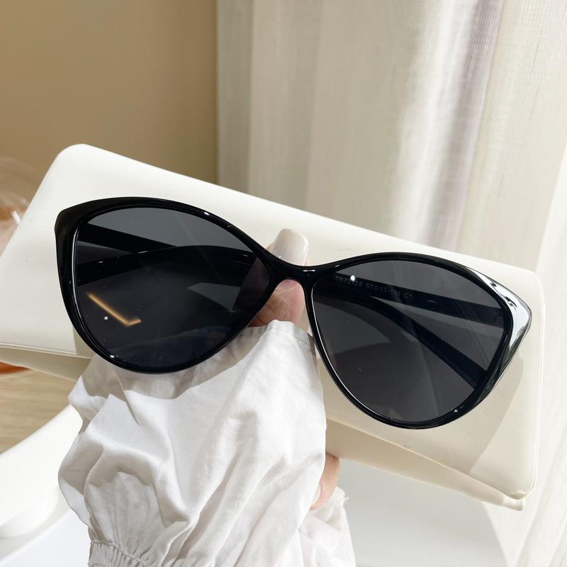 Солнцезащитные очки Retro Hottie Black Cat-Eye, женские, квадратные, круглые, с большим лицом, тонкие, для близорукости, высококачественные солнцезащитные очки