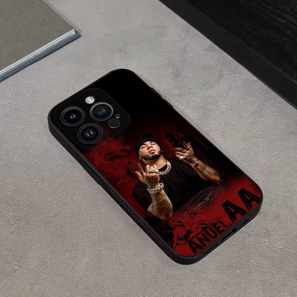 Rapper A- Anuel AA Real Phone Case For iPhone 16,15,14,13,12,11 Plus,Pro Max,XS,X,XR,SE,Mini,8,7,Soft Silicone Black Cover