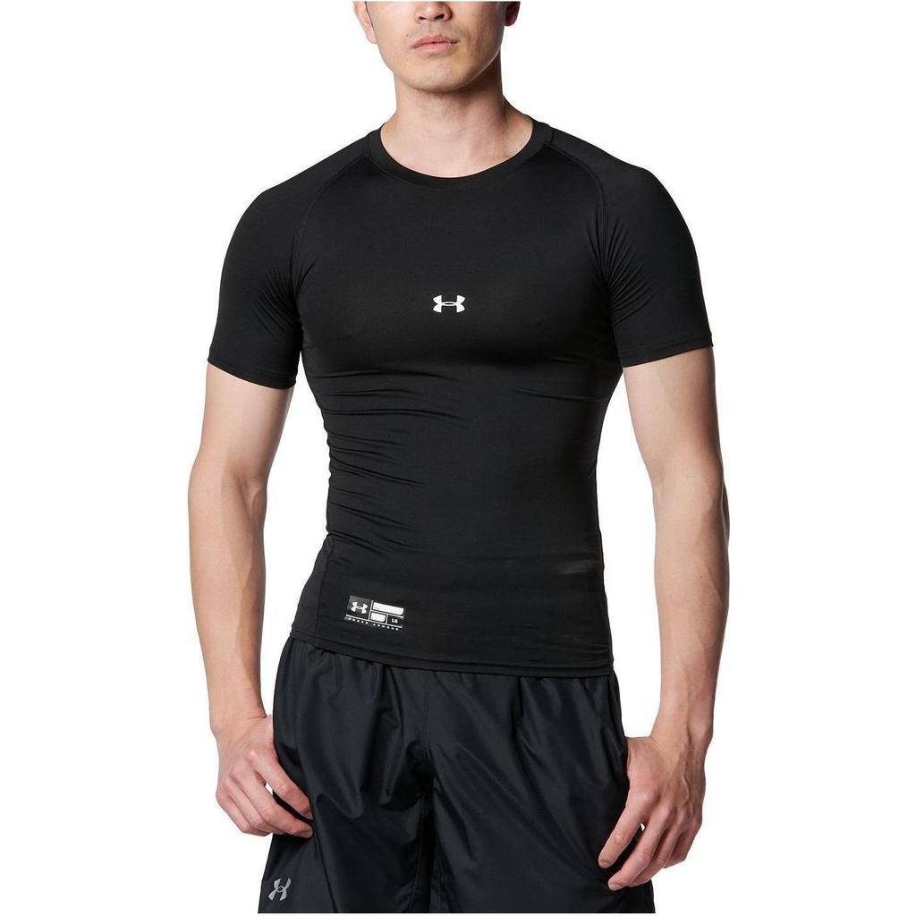 Under Armour Ua Heat Gear Solid Logo компрессионная облегающая футболка с круглым вырезом мужская черная 1358643-001