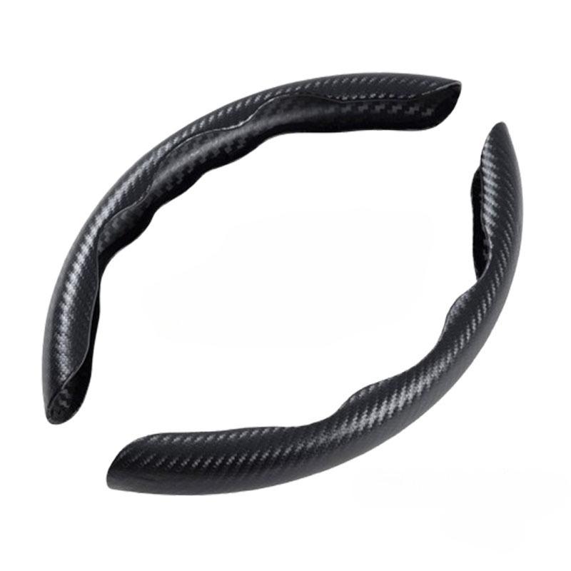 2 шт. Круглая накладка на руль из углеродного волокна, Нескользящий протектор руля, Защита от пыли, Моющаяся, Аксессуары для интерьера автомобиля