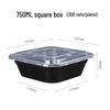 Shihua Black Rectangular Disposable Food Containers with Lids