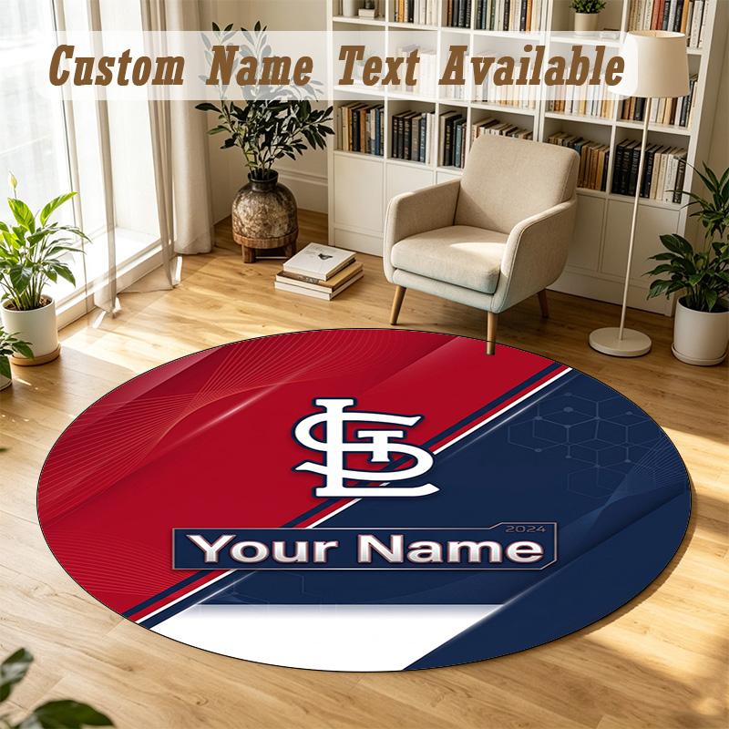Round Rug Custom NameSt. Louis Cardinals Pattern Non Slip Carpet Home Floor Decor