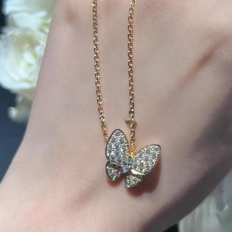 Ожерелье Бабочка Белое Перламутровое Голубое Бирюзовое Универсальное Женское Ожерелье