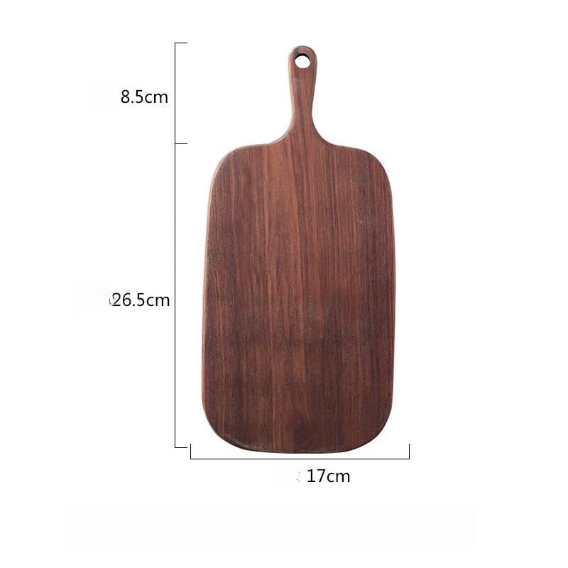1pc Square Wood Cutting Board, Solid Wood Black Walnut Wooden Chopping Boards for Bread, Vegetables & Fruits, Dinner Cheese Board with Hole,4 Size