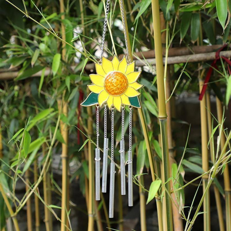Sunflower Wind Chimes Pendant Metal Window Windchimes Hanging Ornaments Home Outdoor Yard Garden Decoration