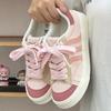2024 Весна и осень Новые маленькие белые туфли женские в гонконгском стиле академический стиль корейский выпуск толстая подошва пары удобные беговые повседневные кабаны