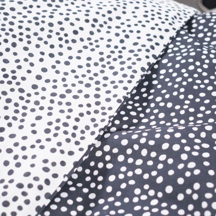 TODAY Bedding Set - Duvet Cover 140x200 + 1 Pillowcase 63x63 - 1 Person - FUNNY2.8 - White and Black