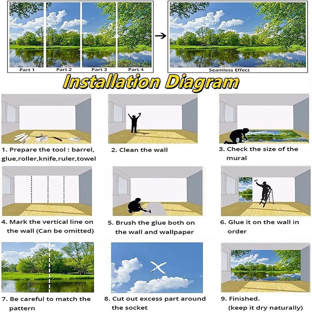 3d Wallpaper Green Forest Mural Big Tree Wall Painting Living Room Bedroom Modern Wall Murals