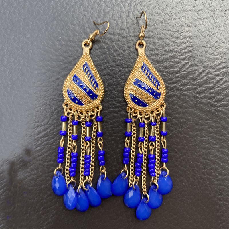 Серьги с кисточками из богемского хрусталя - Этнический стиль, стройнят лицо, преувеличенный дизайн для путешествий