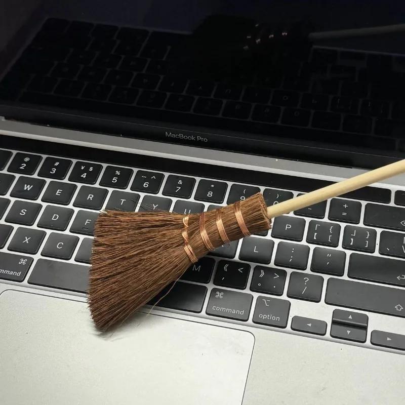 1-10 ШТ Мини Мягкие Метёлки для Деревянного Пола Соломенные Плетёные Щётка для Клавиатуры Миниатюрные Соломенные Метёлки Колдуньи Декор Кукольного Домика