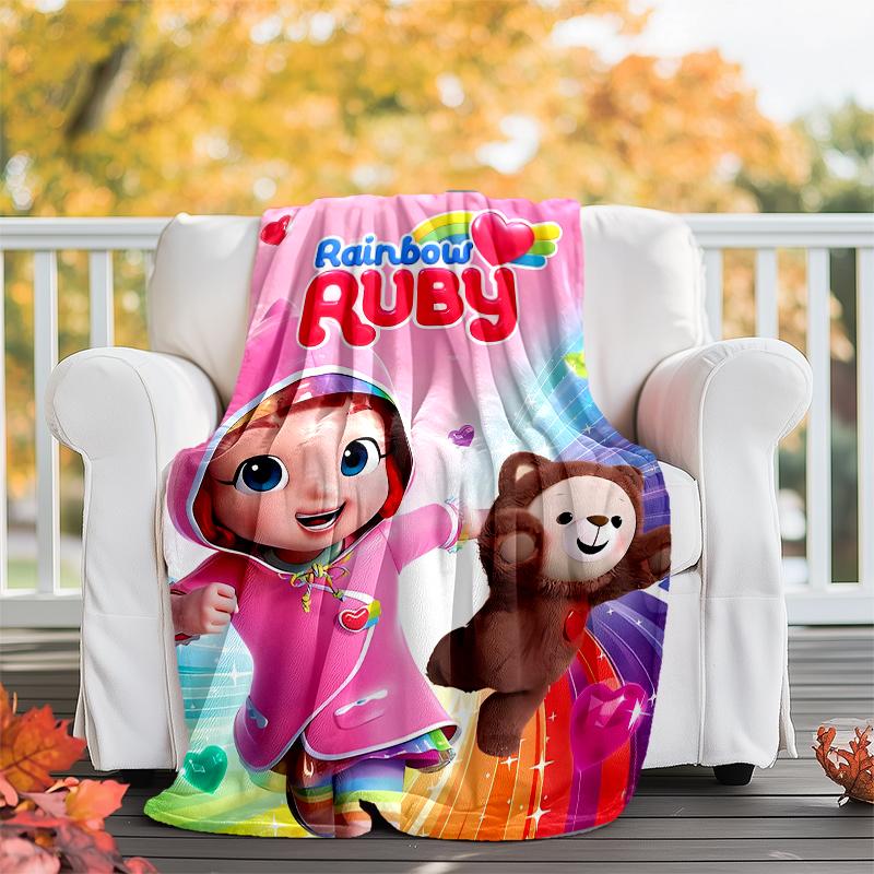 Rainbow Ruby printed throw blanket—soft,warm;versatile blanket for all seasons—perfect as &air-conditioning throw,nap blanket