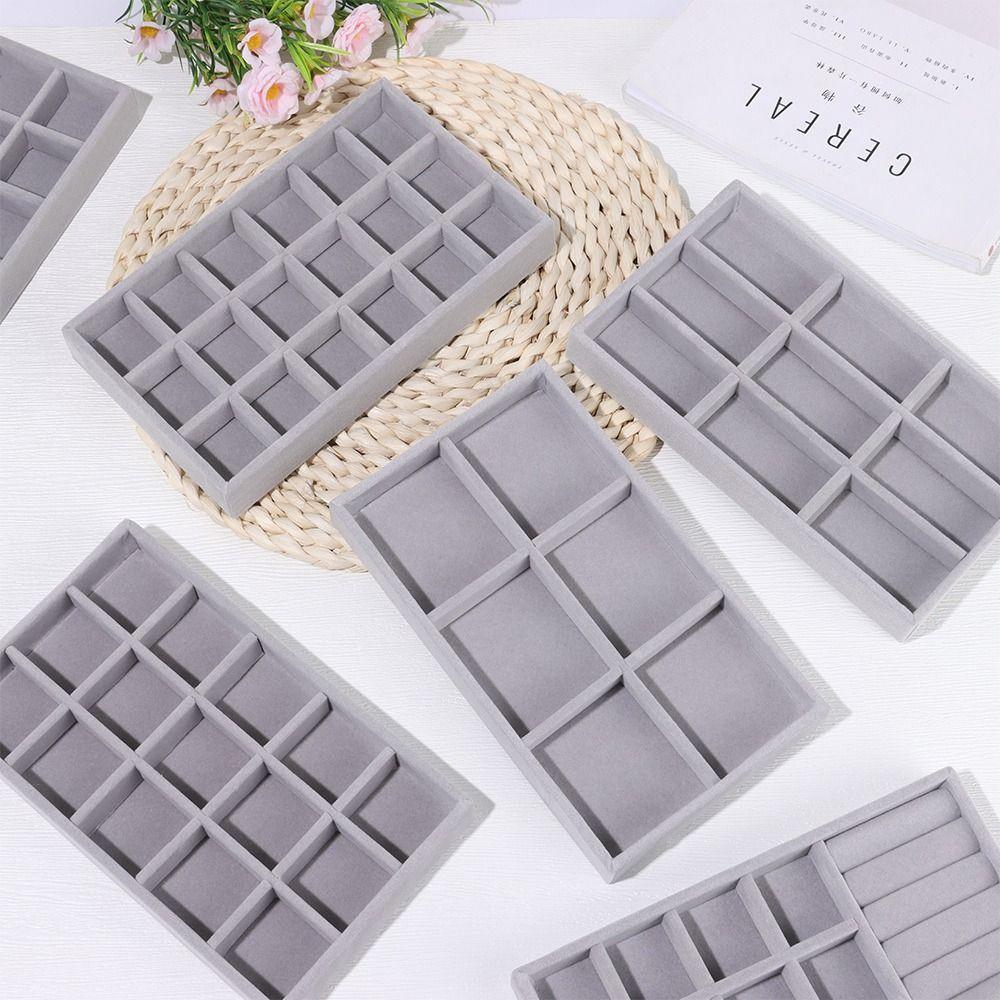 Бархатный поднос для ожерелья Штабелируемая витрина Ящик-органайзер Лотки Кольцо Браслет Ожерелье