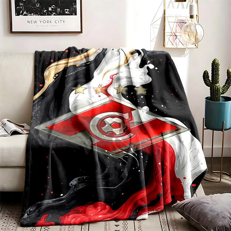FC Spartak Moscow Theme Personalized Outdoor Flannel Blankets Soft And Suitable For All Seasons Perfect For Sofas Beds And Camping
