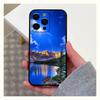 Водопад природа Деревья корабль Чехол для телефона для Apple iPhone 15,14,13,12,11,Pro,X,XS,Max,XR,Plus,Mini Мягкая черная крышка