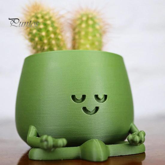 Счастливое лицо, горшок для цветов из смолы, гитара, приятель, сидящая мультяшная фигурка, суккулентный горшок для рабочего стола, кактусы, комнатные растения