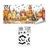 Easy Apply Glass Clings Halloween Window Clings, Pumpkins Skeletons Ghosts And Bats Print Decorative Decals, Electrostatic PVC Static