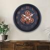 40CM Creative Dynamic Gear Clock Living Room Retro Wall Clock Decoration Modern Wood Grain Clock Wall Clock