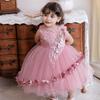 Детское платье для девочек, летнее элегантное платье принцессы, вечерние платья, длинные вечерние платья, бальное платье с цветочным узором, платье для девочек