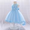 Платье для маленьких девочек, белое платье на крестины, платье на день рождения для маленьких девочек 1 года, праздничное платье принцессы, бальные платья, одежда для маленьких девочек 0–2 лет