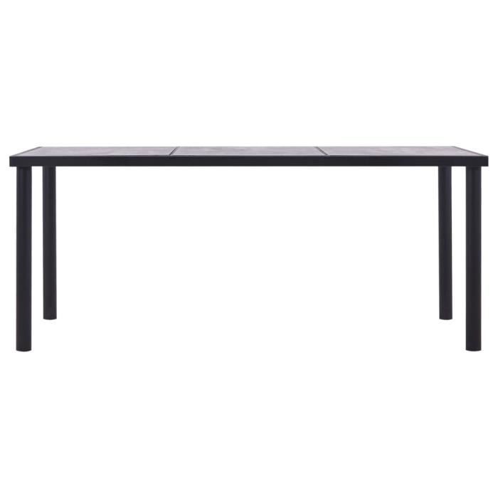 VidaXL Dining Table Black and Concrete Grey 180x90x75 Cm MDF
