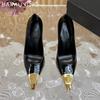 Super High Heels Women Shallow Shoes Pointed Toe Elegant Leather Pumps 2025 Trend Fashion Dress Patry Winter Chaussures Ladies