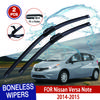 Для Nissan Versa Note 2014-2015 автомобильный стеклоочиститель U-образный мягкий резиновый бескаркасный без кронштейна автомобильные дворники 24"+14"