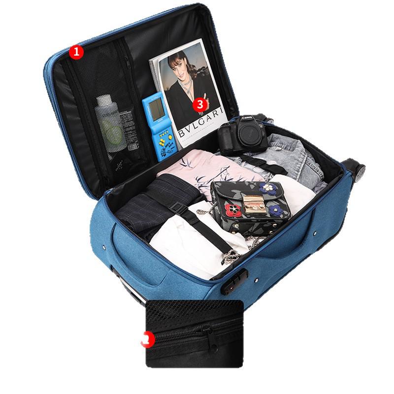 Тележка из ткани Оксфорд большой вместимости: Чемодан 20-30 дюймов с универсальными колесами и кодовым замком для мужчин и женщин, идеально подходит для деловых поездок.