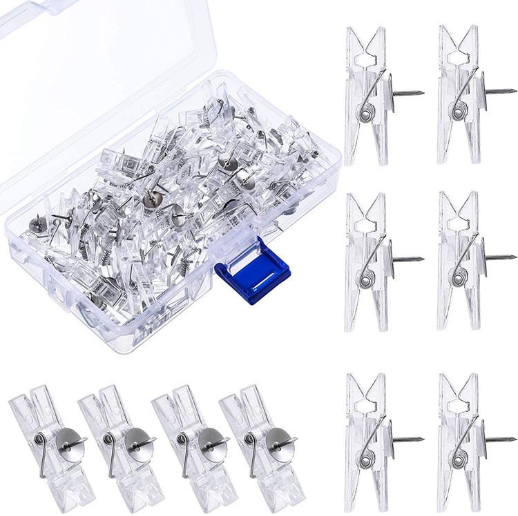 Transparent Plastic Clips: Creative Pushpins for DIY, Photos, Cork Boards