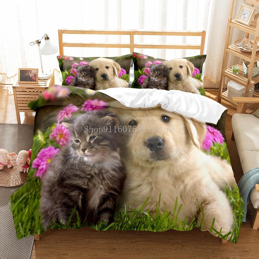 Lovely Dogs Animal 3D Bedding Sets Cute Husky Duvet Quilt Cover Set Kids Comforter Bed Linen Pillowcase Pets Dog
