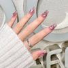 Женские накладные ногти среднего размера с рисунком телесного цвета на акриловых ногтях глянцевые накладные ногти с полным покрытием